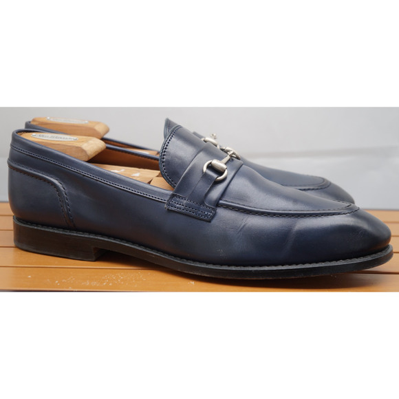 Allen Edmonds "RANDOLPH" Men's Leather BIT Penny Loafers 13 D Navy (580N) - Picture 7 of 15